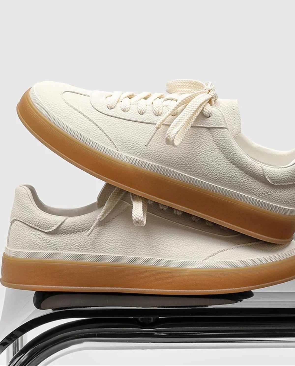 sneaker homme semelle gomme low-top en blanc