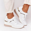 sneakers femme compensées à lacets en blanc