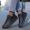 sneakers femme sans lacets bout rond en noir 