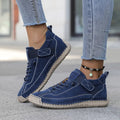 sneakers femme sans lacets bout rond en bleu 