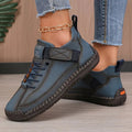 sneakers femme sans lacets bout rond en bleu foncé