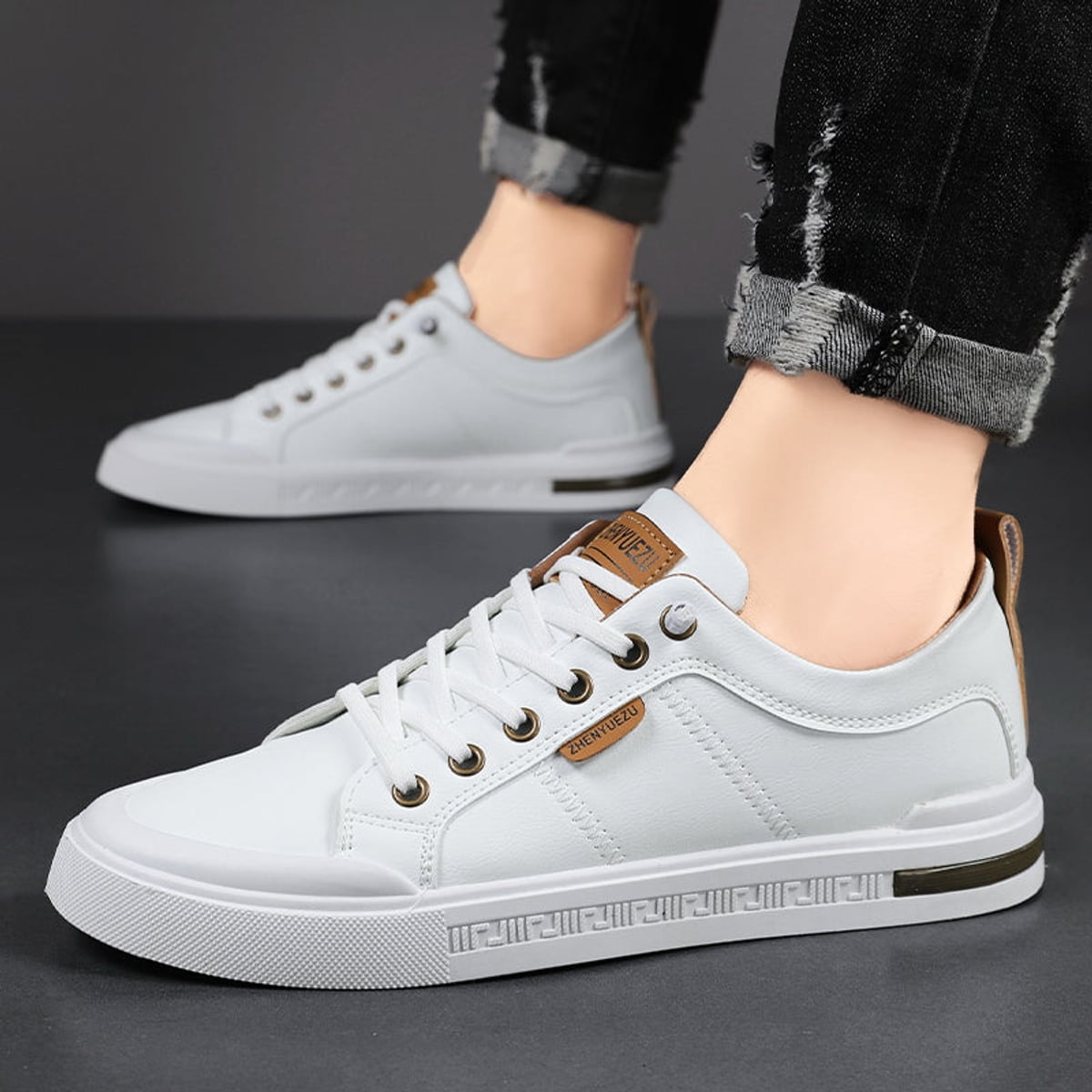 sneakers homme bicolore low-top