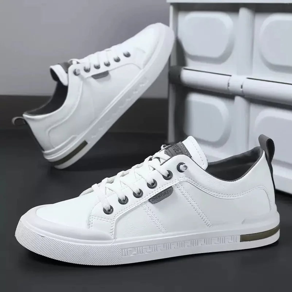 sneakers homme bicolore low-top