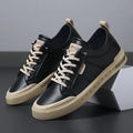 sneakers homme bicolore low-top en noir/beige