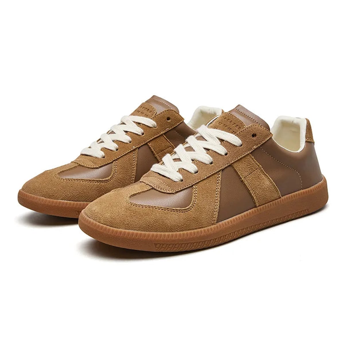 sneakers homme lacets coupe classique en marron