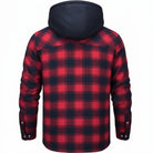 surchemise homme doublée à capuche carreaux en rouge
