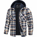 surchemise homme doublée à capuche carreaux en gris