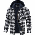 surchemise homme doublée à capuche carreaux en noir