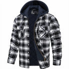 surchemise homme doublée à capuche carreaux en noir