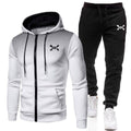 survêtement homme zippé à capuche en blanc