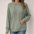 sweat à capuche femme manches longues poche kangourou en vert