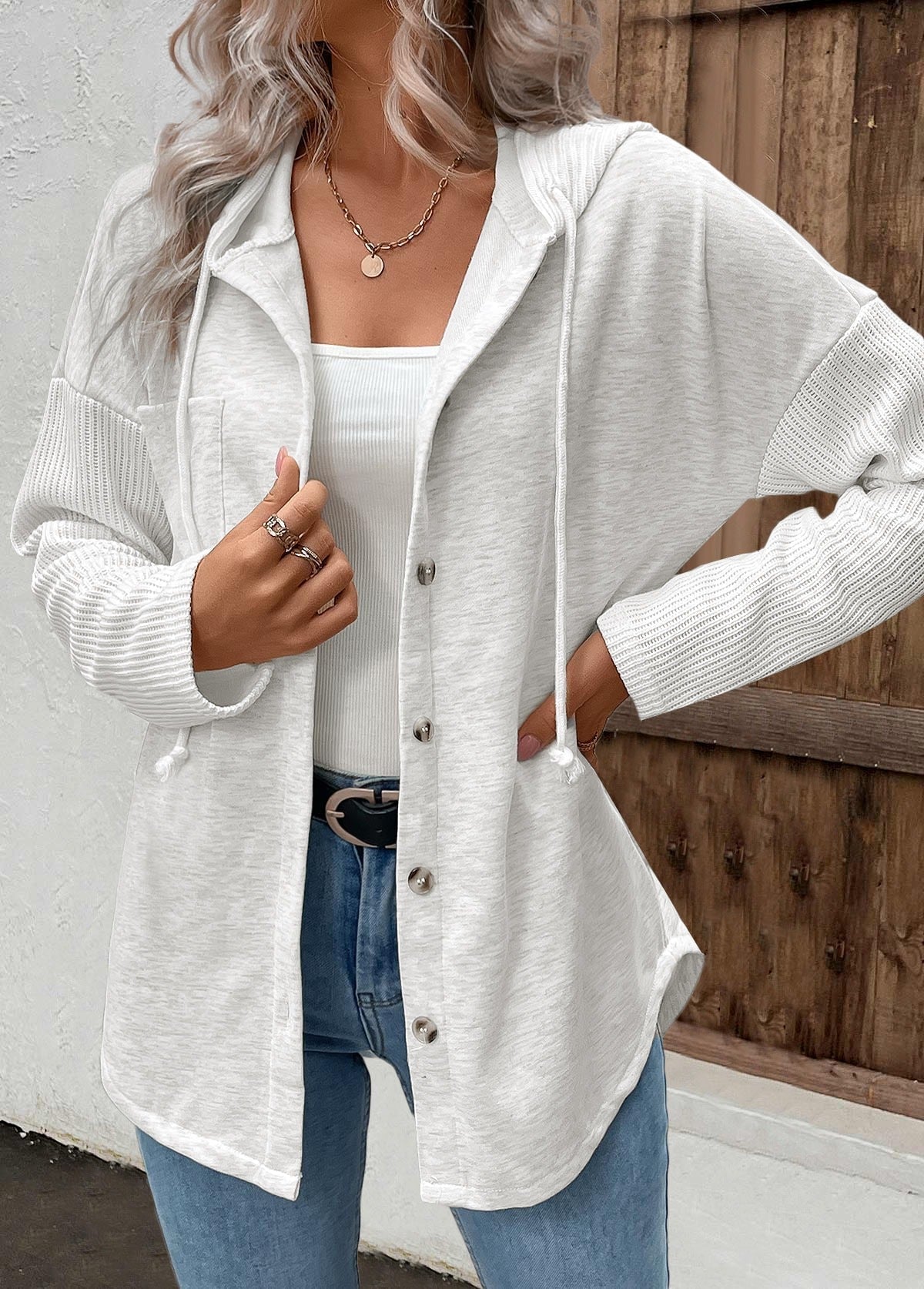 sweat à capuche femme oversize boutonné