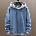 sweat à capuche homme coupe oversize en bleu