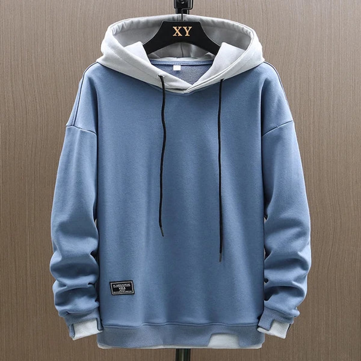 sweat à capuche homme coupe oversize en bleu