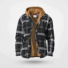sweat à capuche homme coupe regular à carreaux en noir