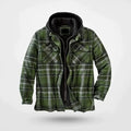 sweat à capuche homme coupe regular à carreaux en vert