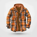 sweat à capuche homme coupe regular à carreaux en orange