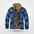 sweat à capuche homme coupe regular à carreaux en bleu