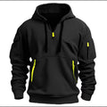 sweat à capuche homme zip col en noir