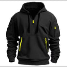 sweat à capuche homme zip col en noir