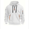 sweat à capuche homme zip col en blanc