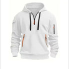 sweat à capuche homme zip col en blanc