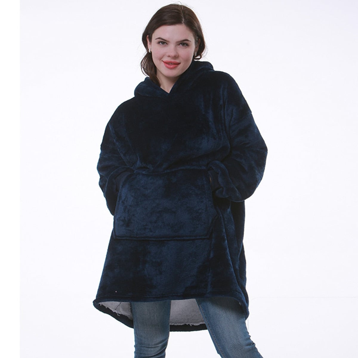 sweat femme oversize à capuche coupe enveloppante