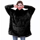 sweat femme oversize à capuche coupe enveloppante noir