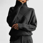 sweatshirt femme col montant oversize en noir