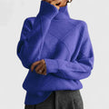sweatshirt femme col montant oversize en bleu