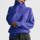 sweatshirt femme col montant oversize en bleu