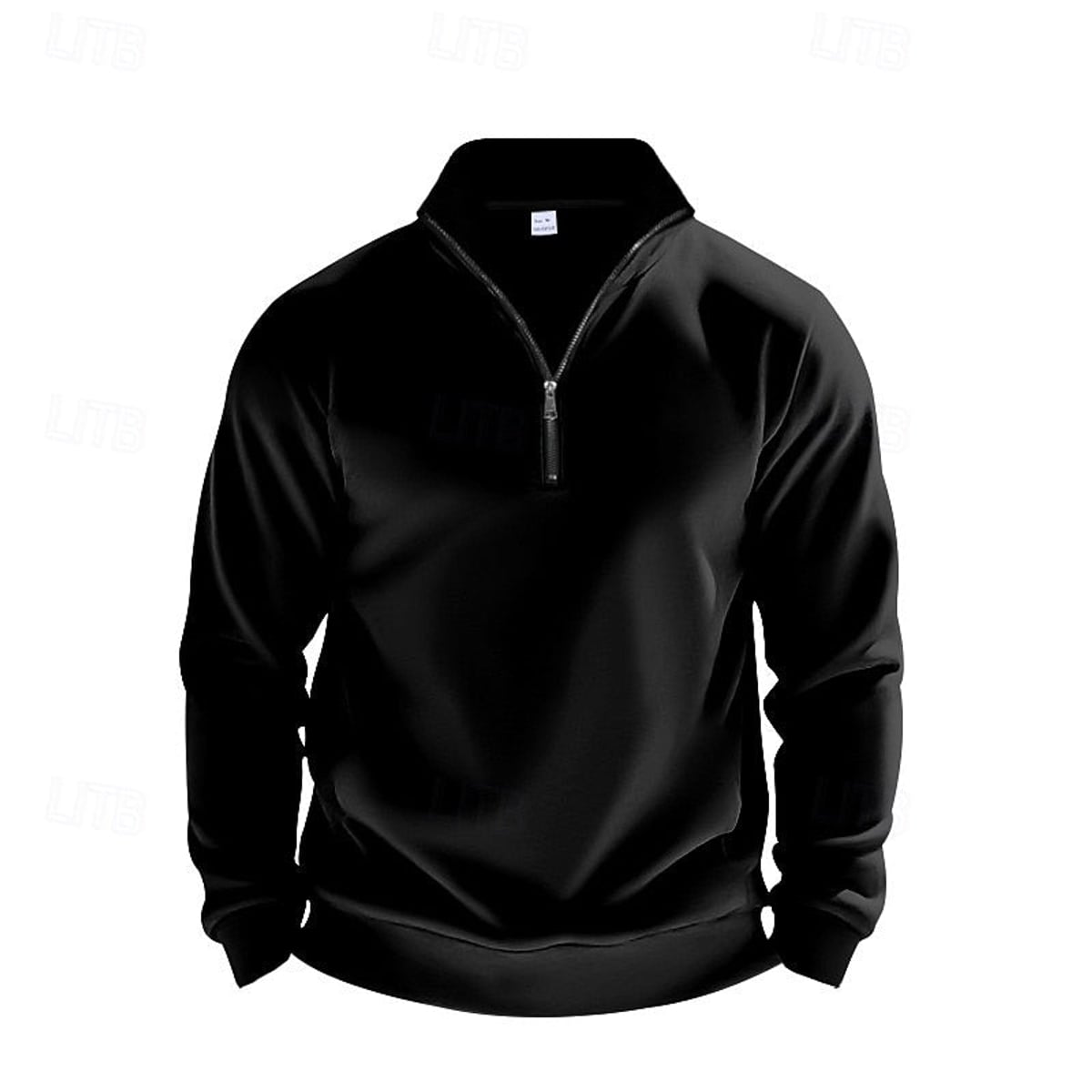sweatshirt homme col zippé coupe droite