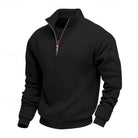 sweatshirt homme col zippé coupe droite en noir