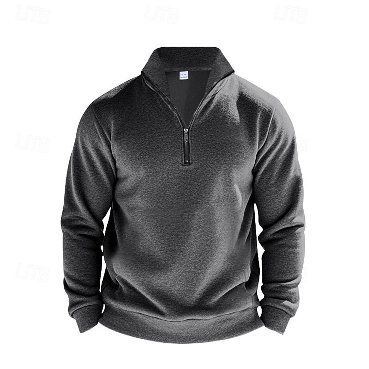 sweatshirt homme col zippé coupe droite