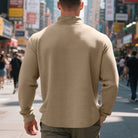 sweatshirt homme col zippé texturé