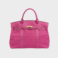 tote bag femme structuré anse courte en rose uni
