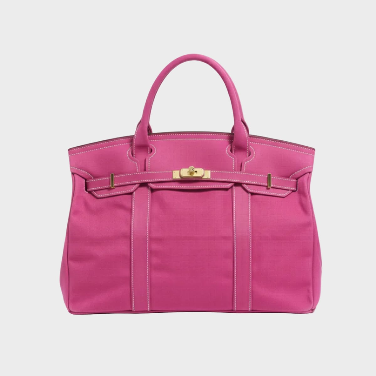 tote bag femme structuré anse courte en rose uni