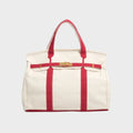 tote bag femme structuré anse courte en rouge feu