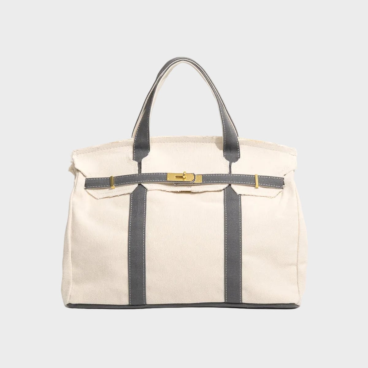 tote bag femme structuré anse courte en gris lavé