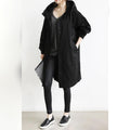 trench coat femme imperméable à capuche en noir