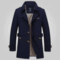trench-coat homme ceinturé col revers en bleu marine