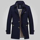 trench-coat homme ceinturé col revers en bleu marine