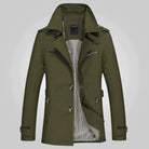 trench-coat homme ceinturé col revers en vert