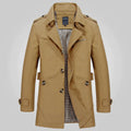 trench-coat homme ceinturé col revers en marron