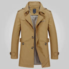 trench-coat homme ceinturé col revers en marron