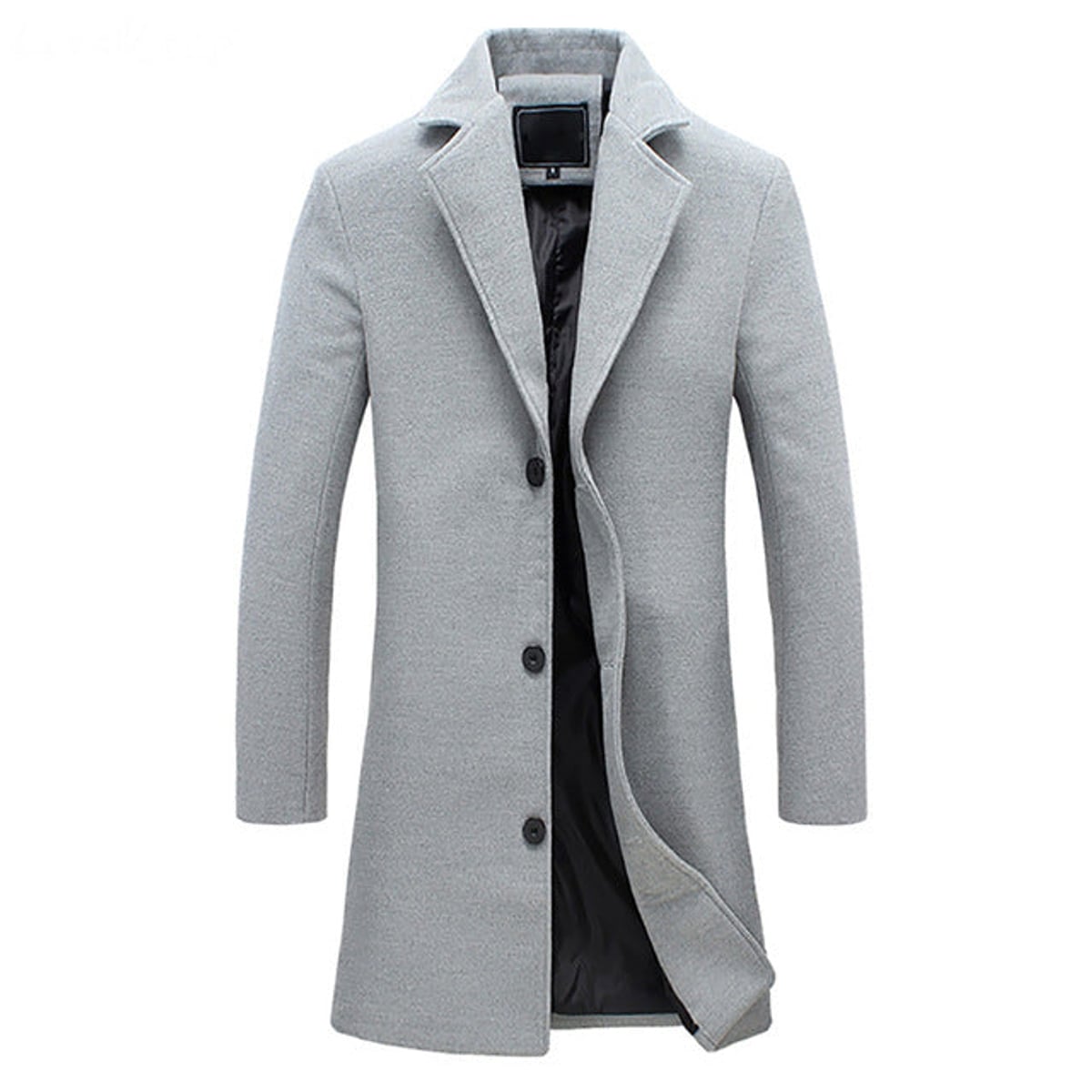 trench-coat homme coupe droite gris clair