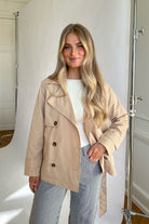 trench court femme oversize croisé