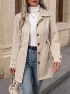 trench femme ceinturé coupe ajustée en champagne