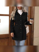 trench femme ceinturé coupe ajustée en noir