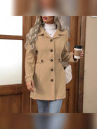 trench femme ceinturé coupe ajustée en kaki